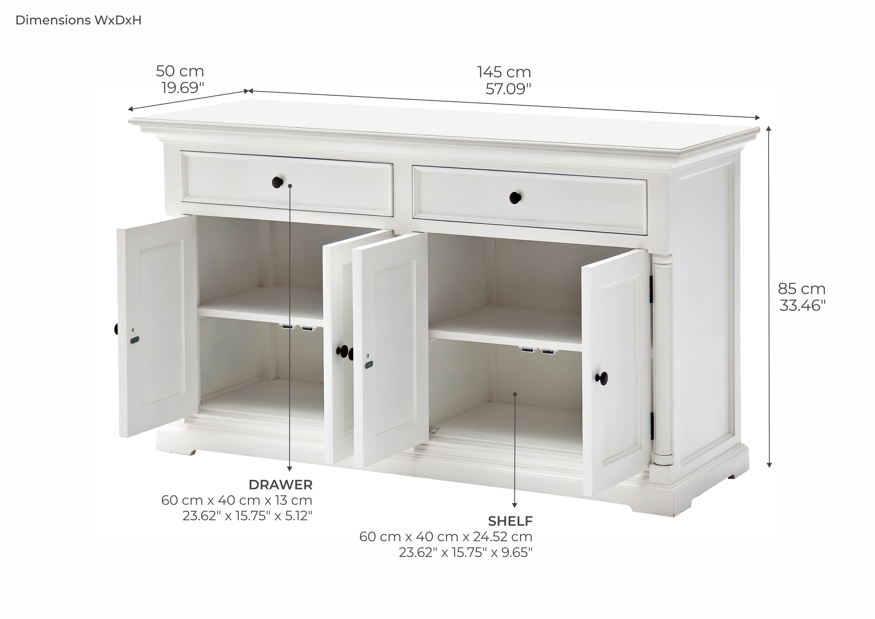 Provence French Country White Classic Buffet