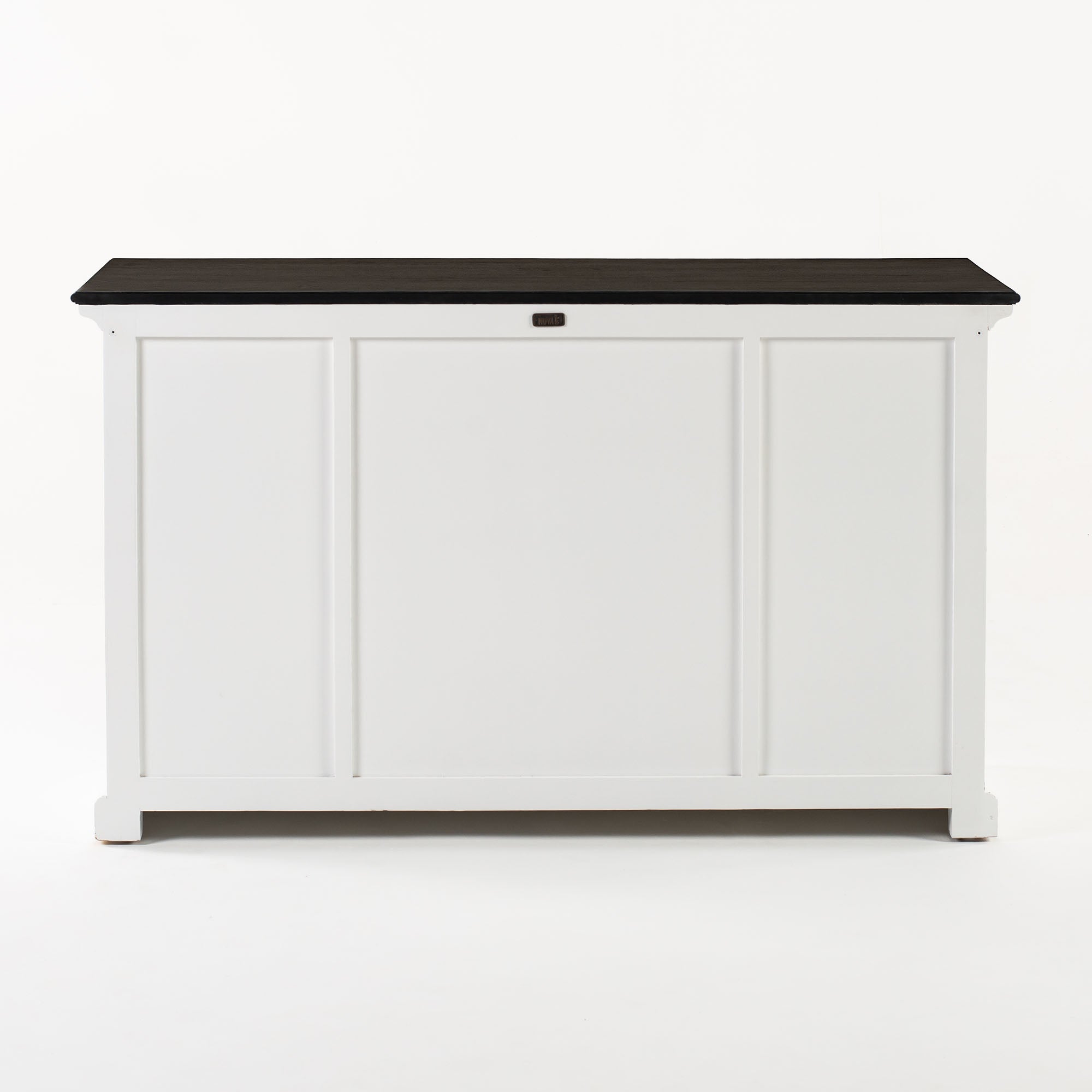 Halifax Contrast Farmhouse White & Black Buffet with 4 Doors 3 Drawers