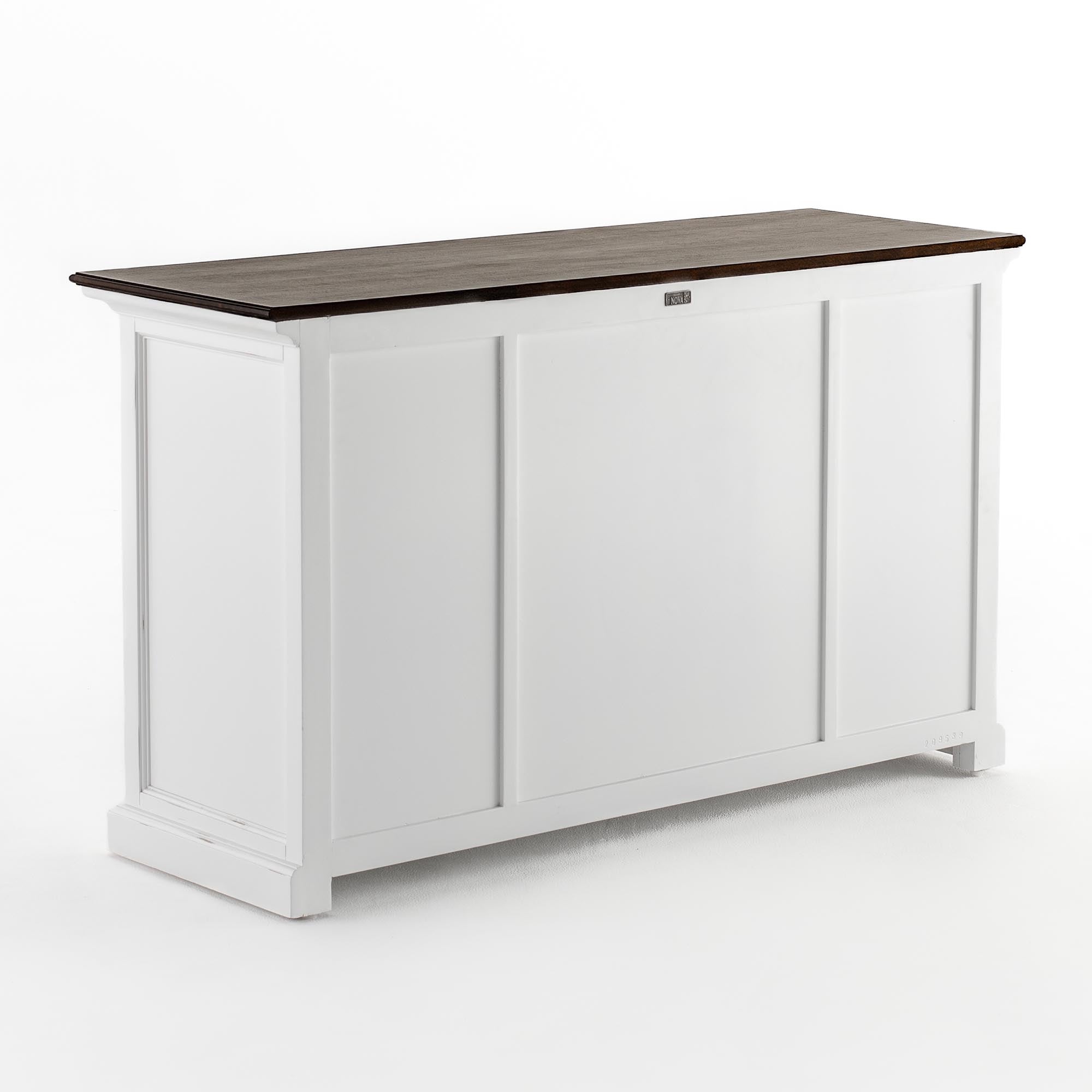 Halifax Accent Coastal White & Brown Buffet with 4 Doors 3 Drawers