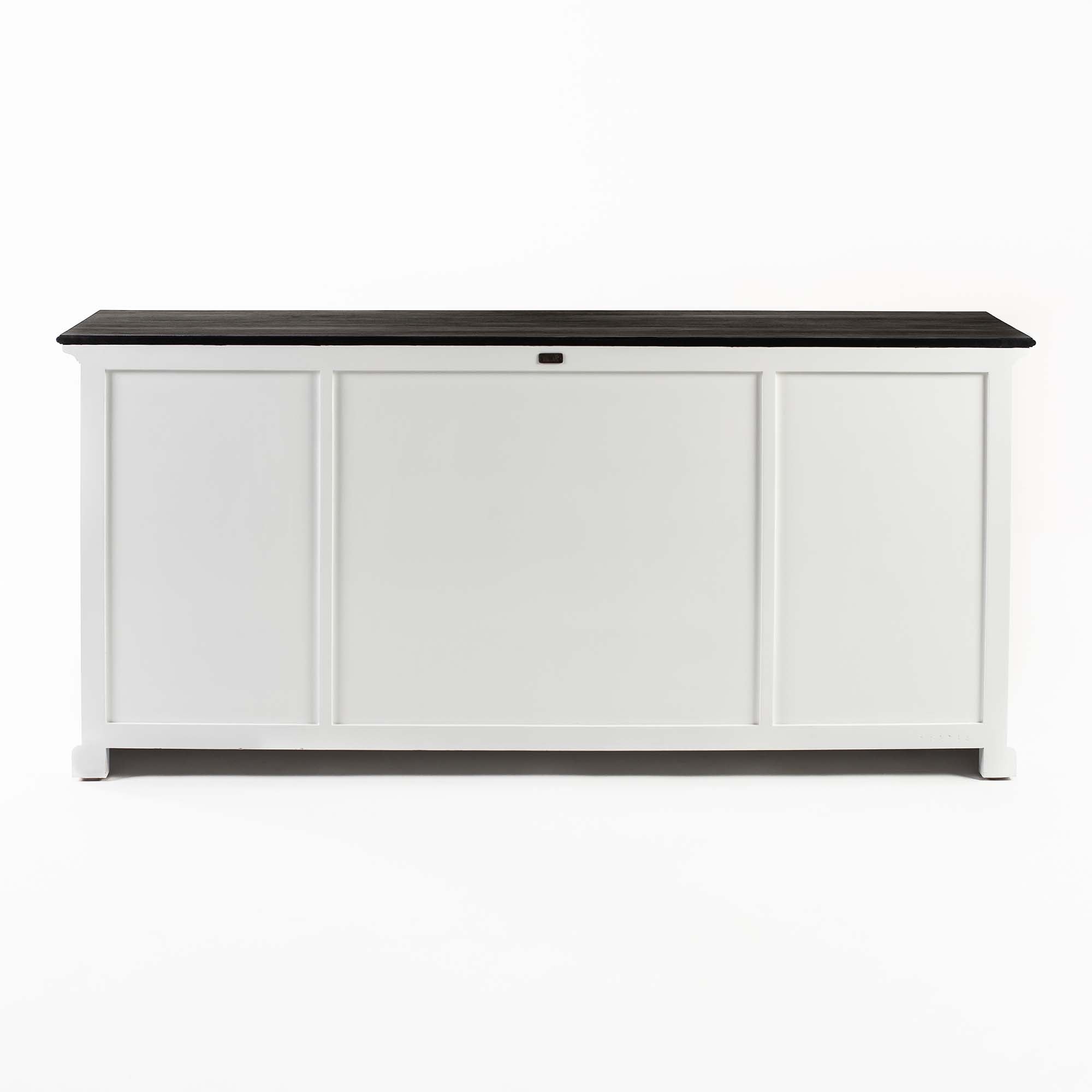 Halifax Contrast Farmhouse White & Black Buffet with 4 Doors 4 Drawers