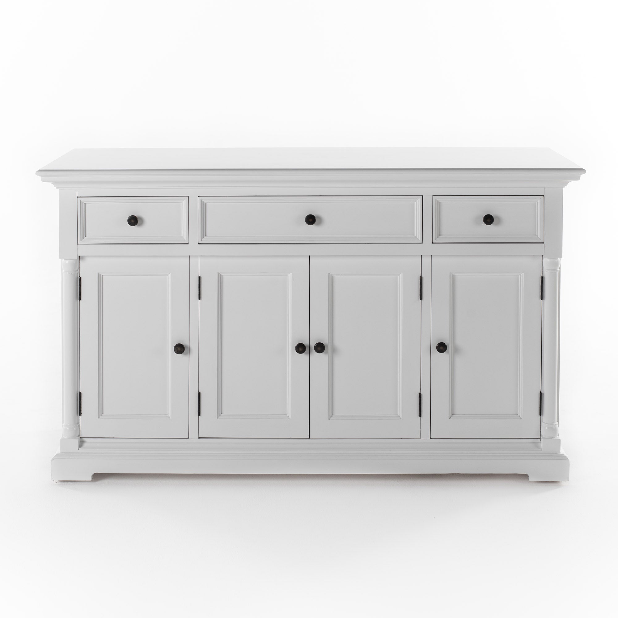 Provence French Country White Buffet with 4 Doors 3 Drawers