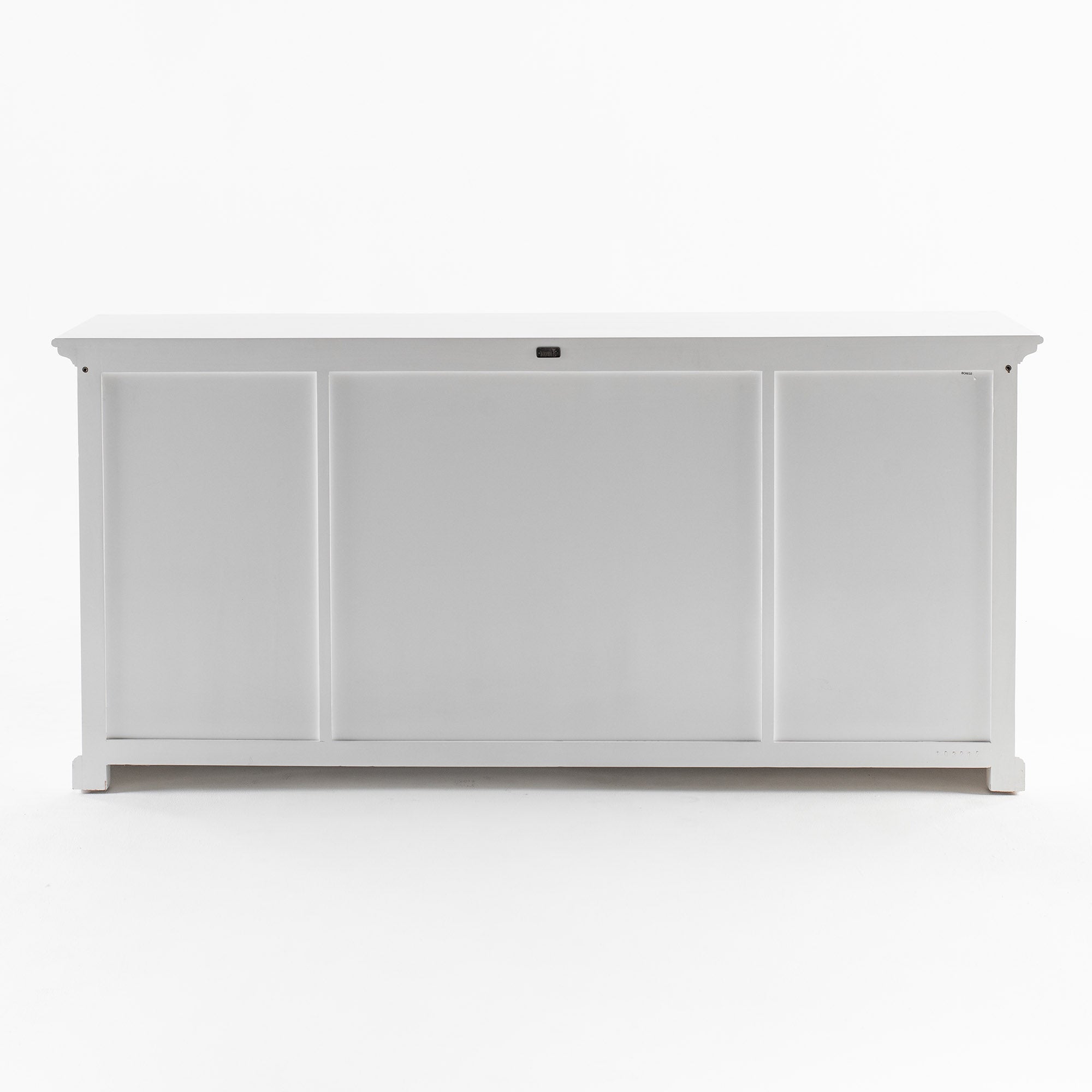 Halifax Coastal White Buffet Hutch Cabinet with 4 Glass Doors