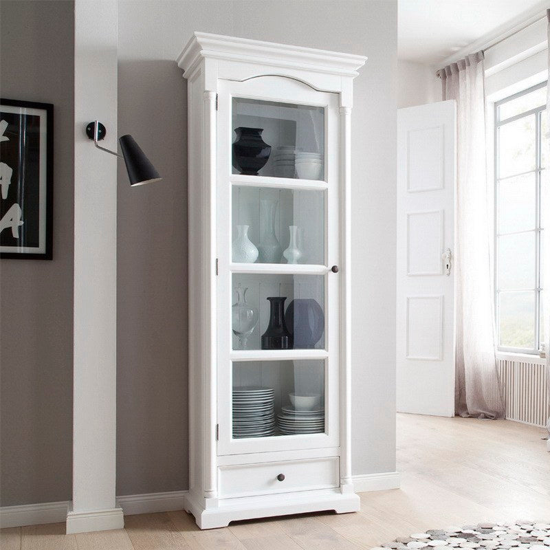 Provence French Country White Glass Cabinet