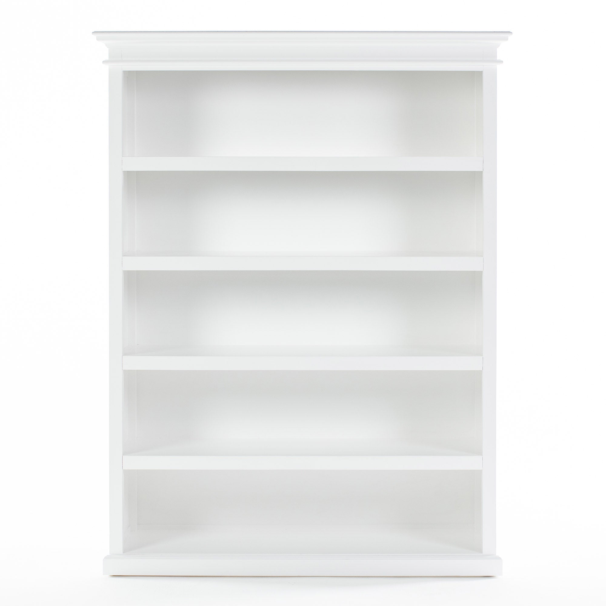 Halifax Coastal White Bookcase with 5 Shelves