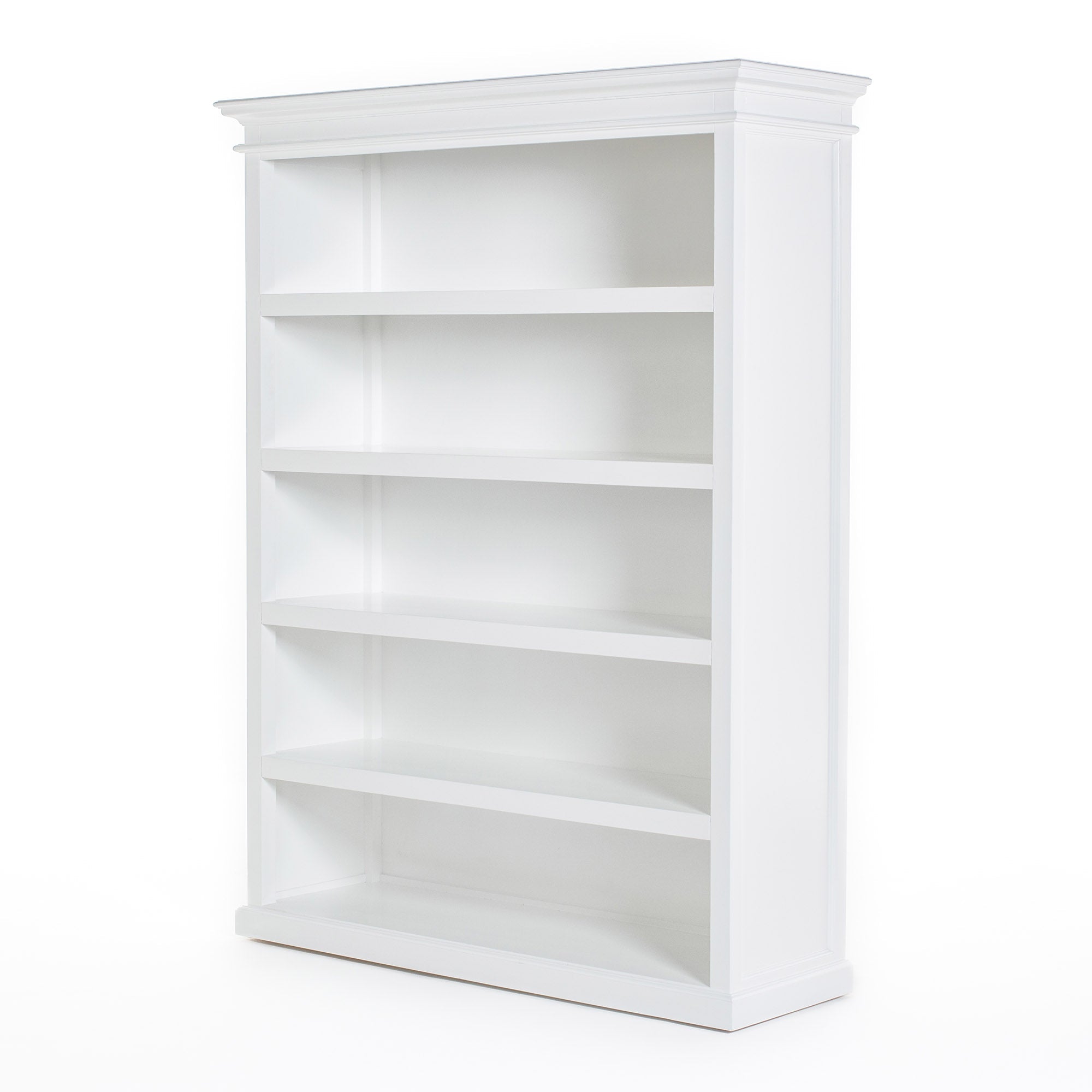Halifax Coastal White Bookcase with 5 Shelves