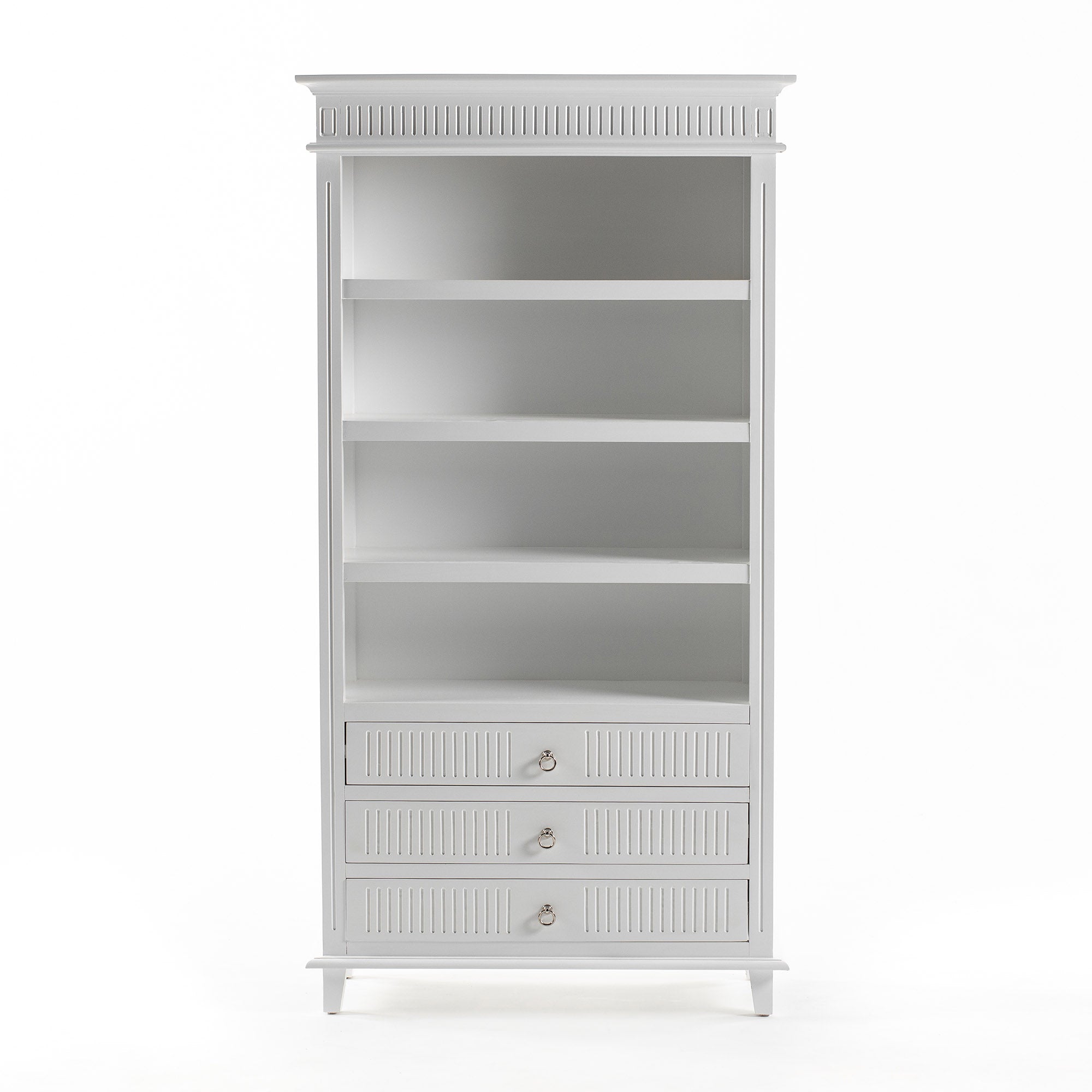 Skansen Nordic Design Classic White Bookcase with 3 Drawers