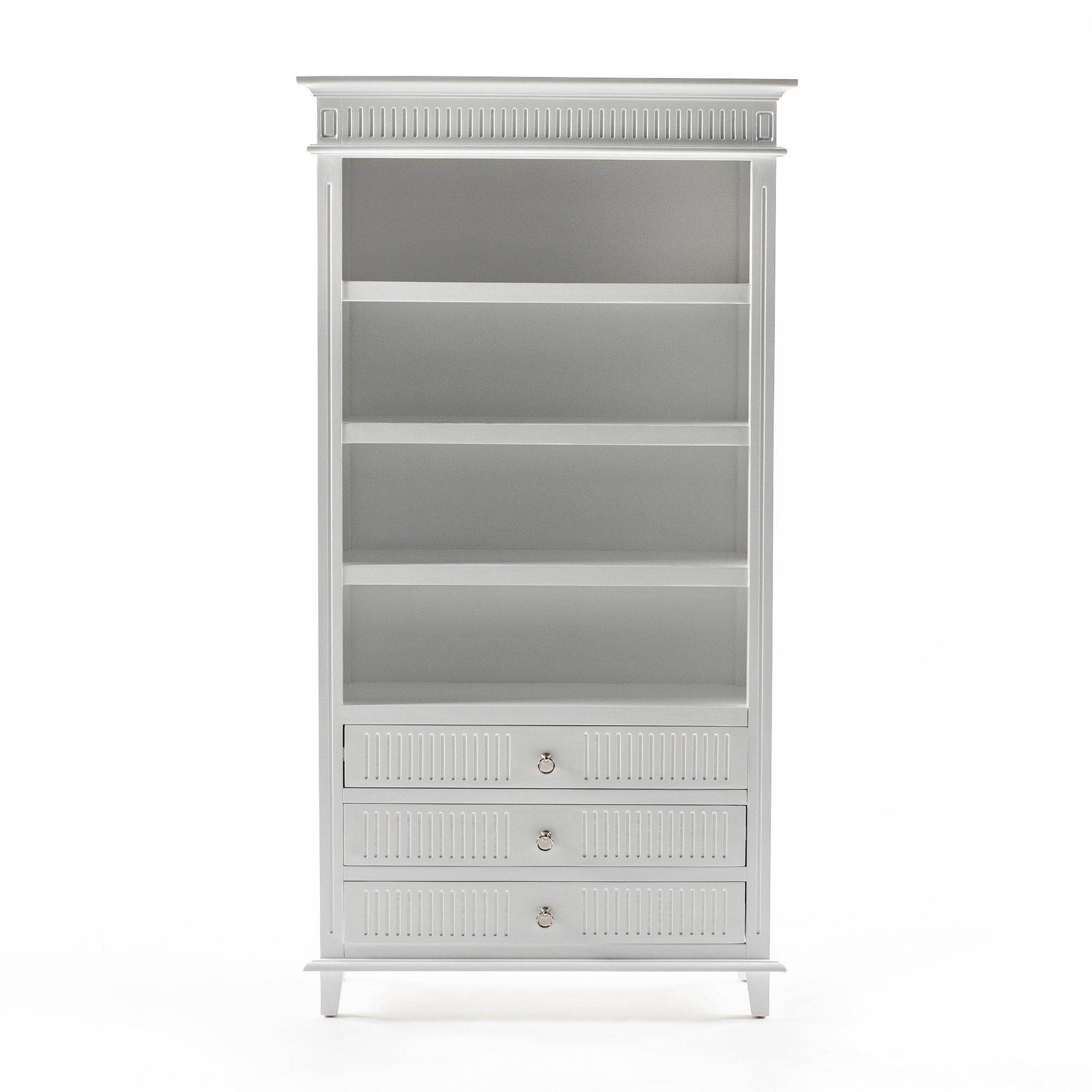 Skansen Nordic Design Classic White Bookcase with 3 Drawers