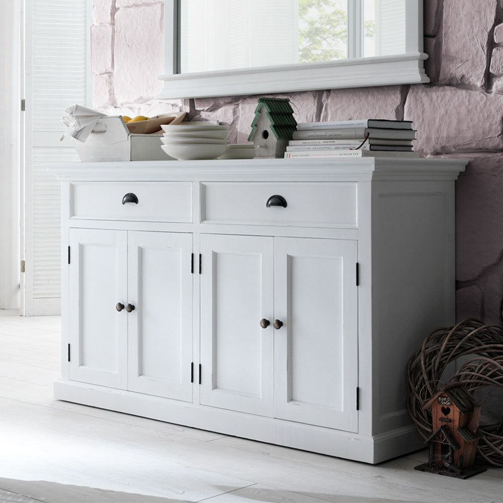 Halifax Coastal White Classic Buffet with 4 Doors and 2 Drawers