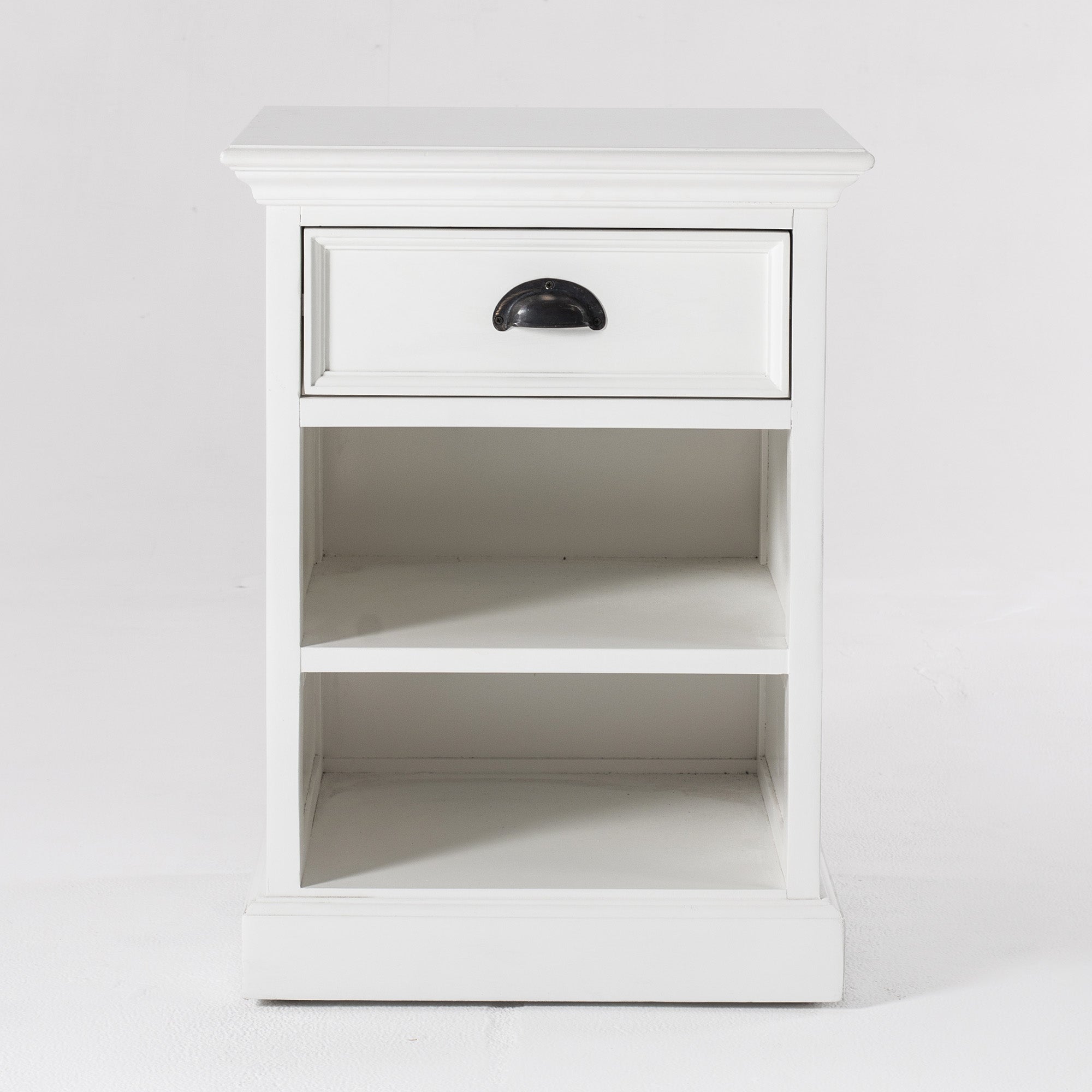 Halifax Coastal White Bedside Table with Shelves