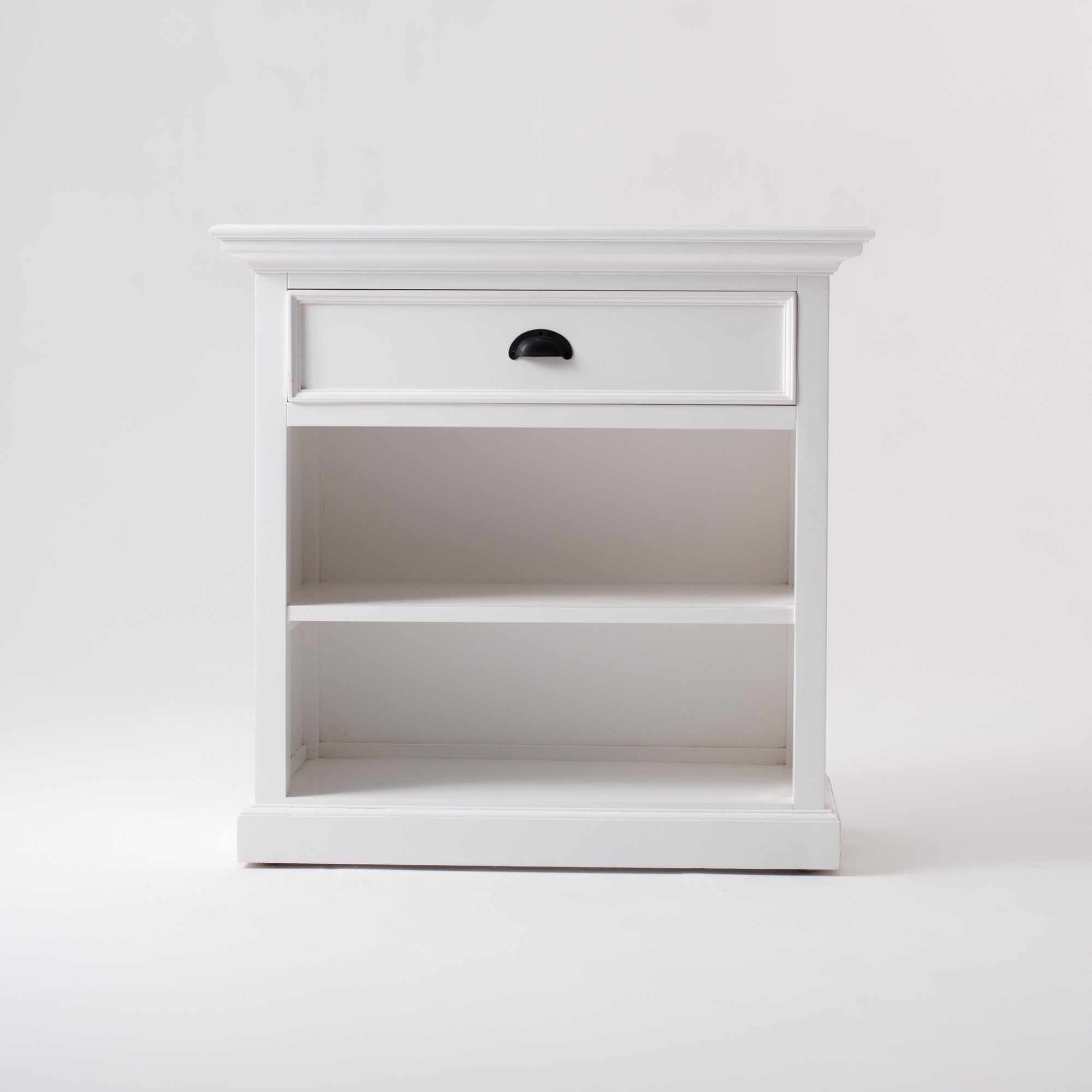 Halifax Grand Coastal White Bedside Table with Shelves