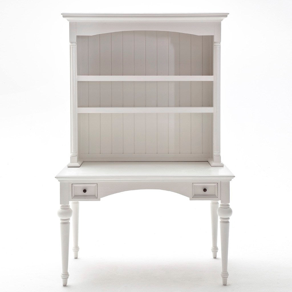 Provence French Country White Secretary Desk with Hutch