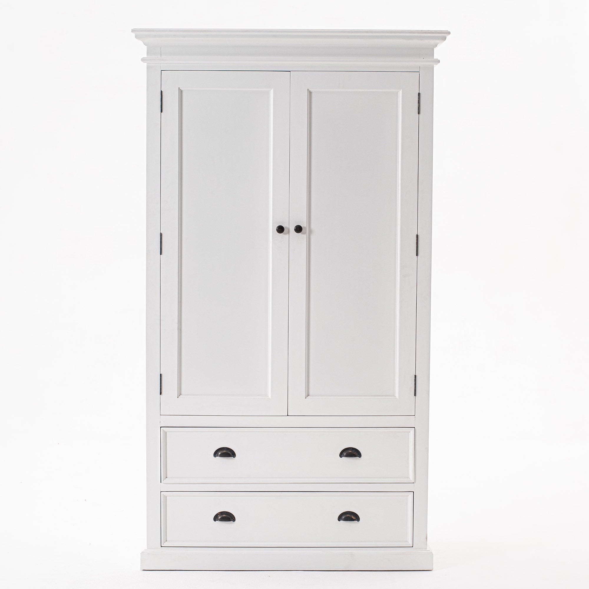 Halifax Coastal White Wardrobe with 2 Doors 2 Drawers